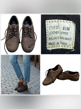Women’s Naturalizer 8.5 Shoes Leather Upper Laces Casual Brown Comfy Oxford